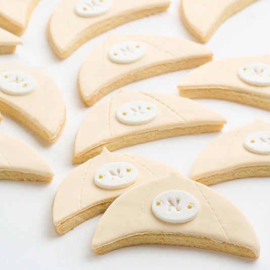 Gingham Personalized Yarmulka Cookies (Style 105)