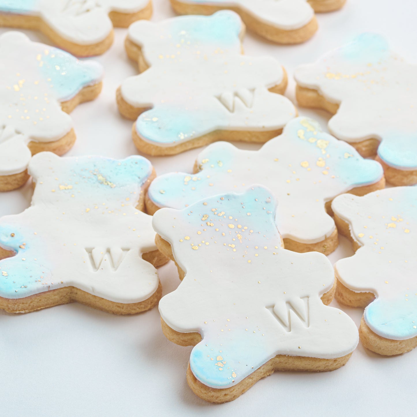 Personalized Watercolor Teddy Bear Cookies (Style 138)