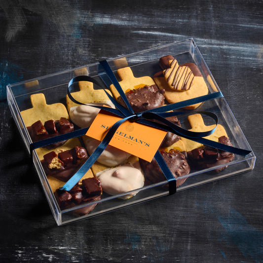 Assorted Dreidel Cookie Acrylic Gift box (Box of 12)