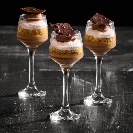 Chocolate Raspberry Stem Glasses