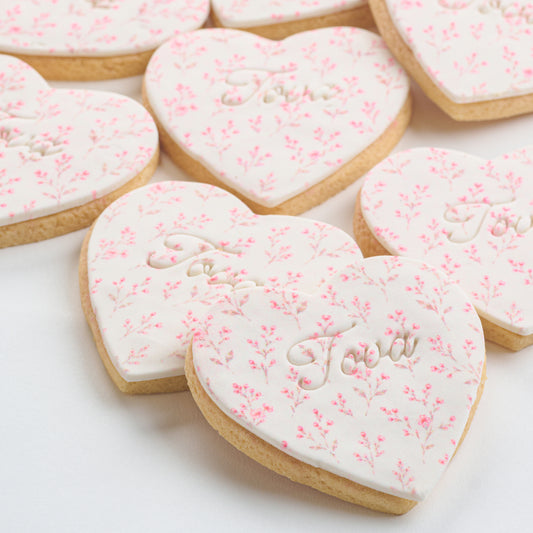 Personalized Floral Heart Girl Cookies (Style 149)