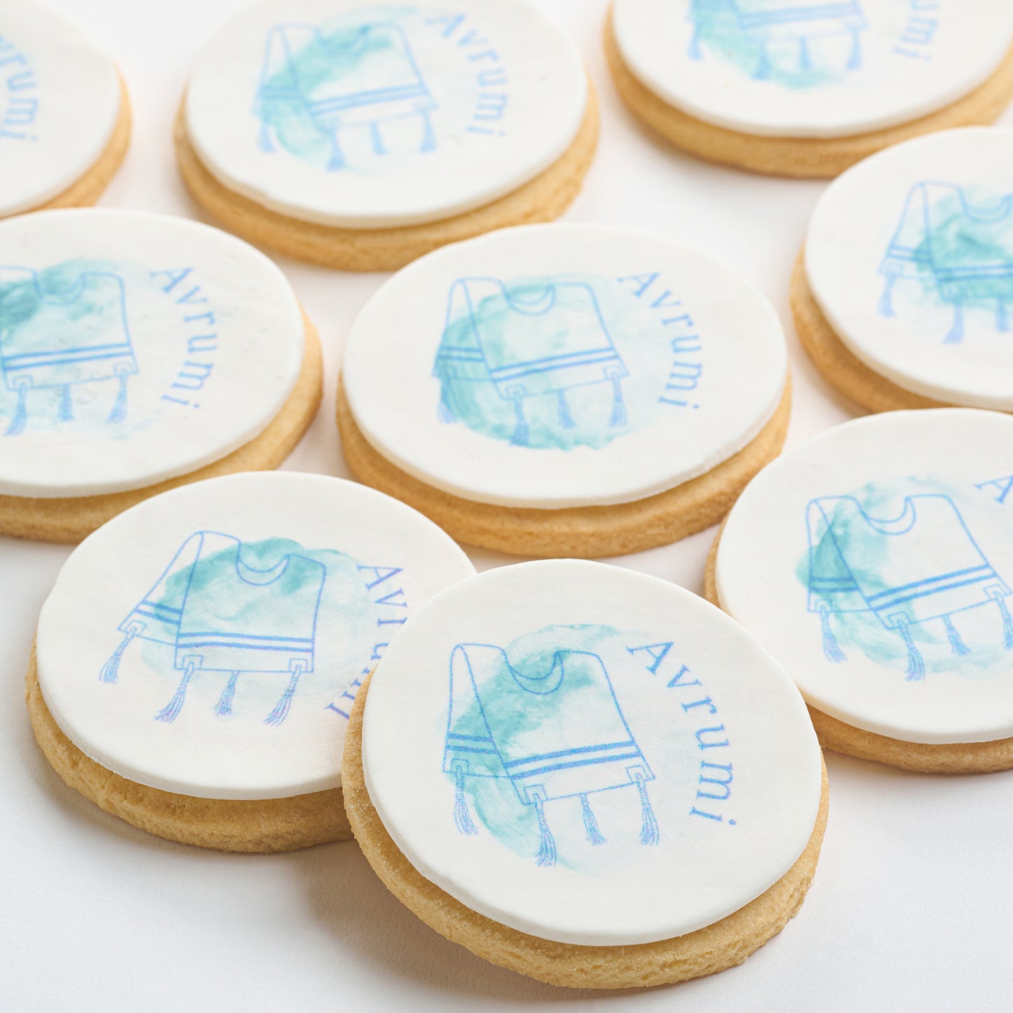 Watercolor Personalized Tzitzis Cookies (Style 103)