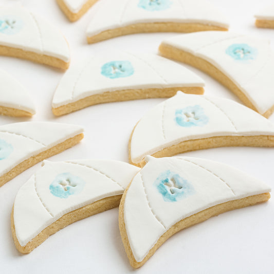 Watercolor Personalized Yarmulka Cookies (Style 102)