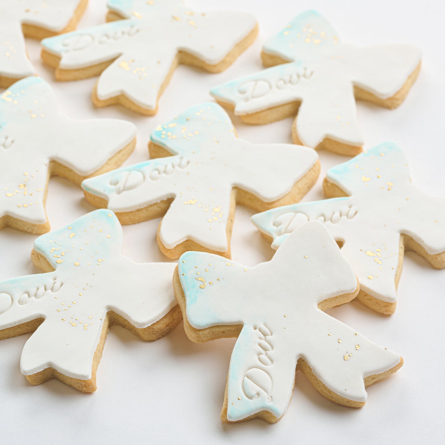 Personalized Watercolor Bow Cookies (Style 135)