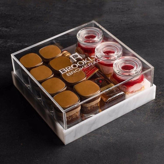 Laser Engraved Marble Lucite Gift Box