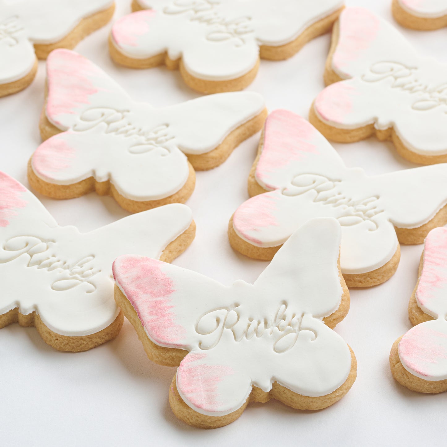 Watercolor Personalized Butterfly Cookies (Style 110)