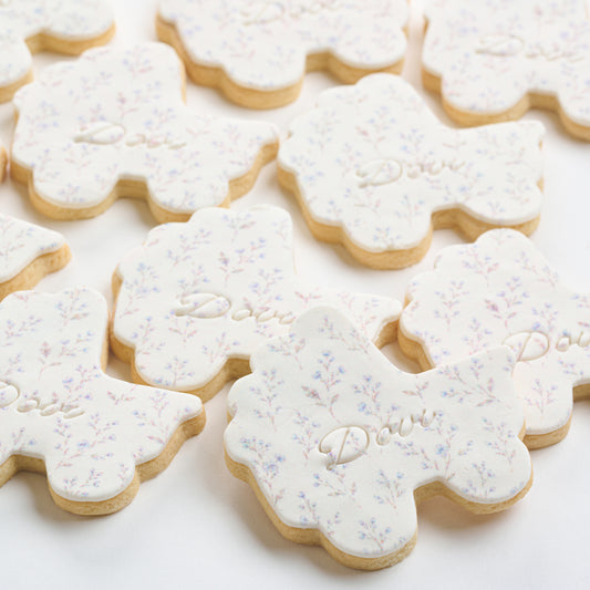 Personalized Floral Carriage Boy Cookies (Style 143)
