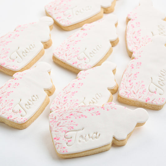 Personalized Floral Bottle Girl Cookies (Style 148)